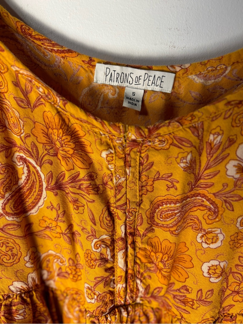 Patrons of Peace Mustard Paisley Ruffle Tank Top - Picture 2 of 5